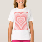 Pink Heart Gradient Pattern – Cute Girly Love Tシャツ (正面)