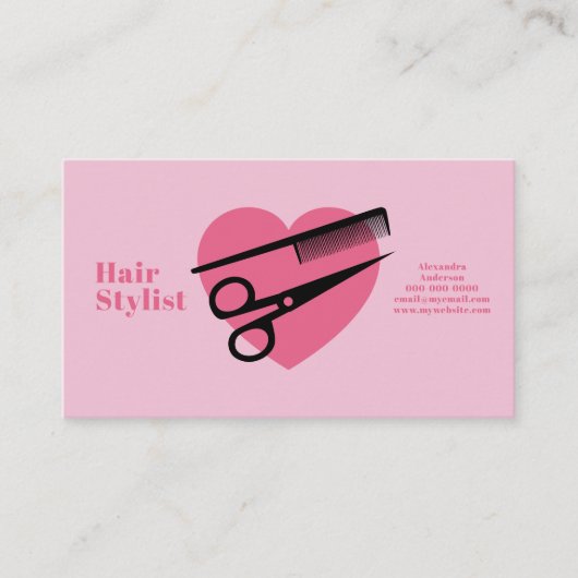 Pink Heart - Hair Stylist 名刺 (正面)
