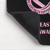 Pink Heart Hope Love Faith Breast Cancer Awareness マウスパッド (コーナー)