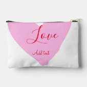 Pink heart love happy Valentine's day text red nam アクセサリーポーチ (裏面)