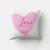 Pink heart love happy Valentine's day text red nam クッション (裏面)