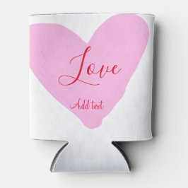 Pink heart love happy Valentine's day text red nam 缶クーラー