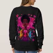 Pink Heart Love Sweatshirt – Stylish Art Hoodie fo スウェットシャツ (裏面)