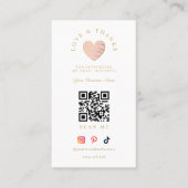 Pink Heart Love & Thanks Supporting Small Business 名刺 (正面)