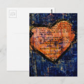 Pink Heart Mixed Media Collage ポストカード (正面/裏面)