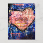Pink Heart Mixed Media Collage ポストカード (正面)