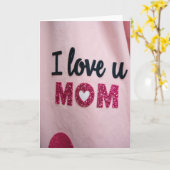 Pink Heart Mom Love You Card カード (黄色い花)
