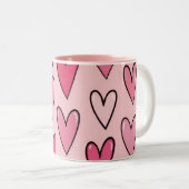 Pink Heart Overflow Mug | Pink ツートーンマグカップ (正面右)