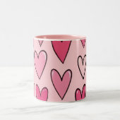 Pink Heart Overflow Mug | Pink ツートーンマグカップ (中央)