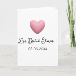 Pink heart pastel retro bridal shower date boho te カード
