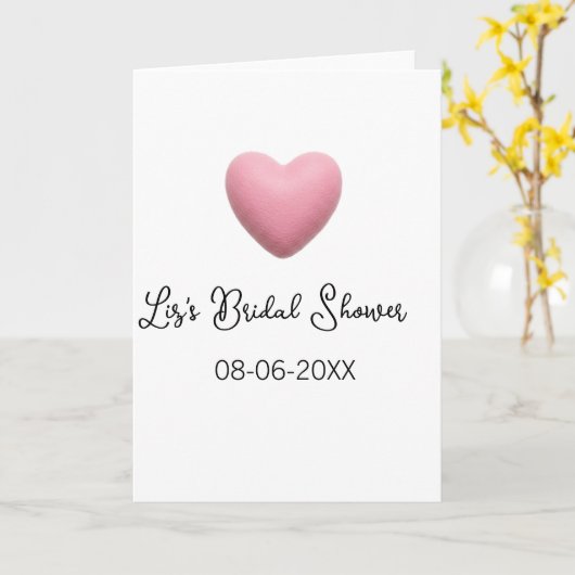 Pink heart pastel retro bridal shower date boho te カード (黄色い花)