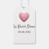 Pink heart pastel retro bridal shower date boho te ギフトタグ (正面)