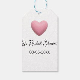 Pink heart pastel retro bridal shower date boho te ギフトタグ