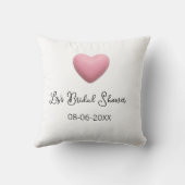 Pink heart pastel retro bridal shower date boho te クッション (裏面)