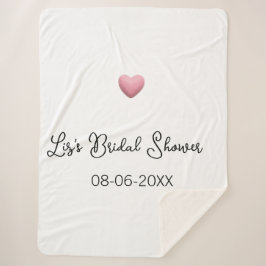 Pink heart pastel retro bridal shower date boho te シェルパブランケット