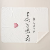 Pink heart pastel retro bridal shower date boho te シェルパブランケット (正面(横))