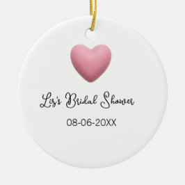 Pink heart pastel retro bridal shower date boho te セラミックオーナメント