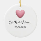 Pink heart pastel retro bridal shower date boho te セラミックオーナメント (裏面)