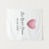 Pink heart pastel retro bridal shower date boho te タペストリー (正面(横))