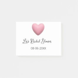 Pink heart pastel retro bridal shower date boho te ポストイット