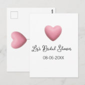 Pink heart pastel retro bridal shower date boho te ポストカード (正面/裏面)