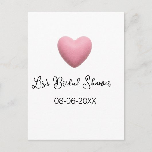 Pink heart pastel retro bridal shower date boho te ポストカード (正面)