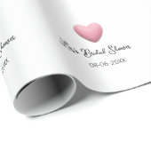 Pink heart pastel retro bridal shower date boho te ラッピングペーパー (ロールコーナー)