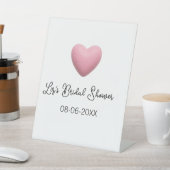 Pink heart pastel retro bridal shower date boho te 台座サイン (インサイチュ)
