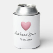 Pink heart pastel retro bridal shower date boho te 缶クーラー (缶正面)