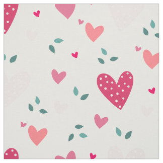 Pink Heart Pattern Baby Girl Nursery Fabric ファブリック
