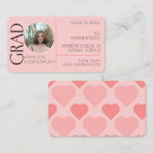 Pink heart pattern Business Card 名刺 (正面/裏面)
