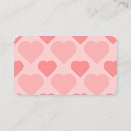 Pink heart pattern Business Card 名刺 (裏面)