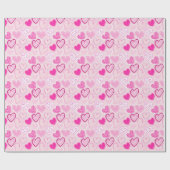 Pink Heart Pattern Cute Romantic  ラッピングペーパー (フラット)