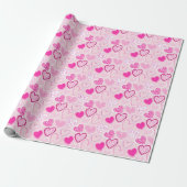 Pink Heart Pattern Cute Romantic  ラッピングペーパー (アンロールド)