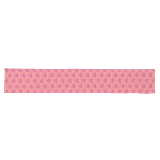 Pink Heart Pattern Table Runner ロングテーブルランナー (横)