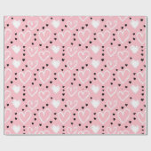 Pink Heart Pattern Wrapping Paper ラッピングペーパー (フラット)