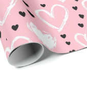 Pink Heart Pattern Wrapping Paper ラッピングペーパー (ロールコーナー)