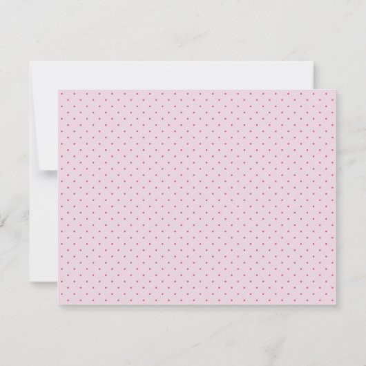 Pink Heart Polka Dot Valentine’s Day Note Card 招待状 (裏面)