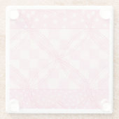 PINK HEART QUILT ガラス コースター (裏面)