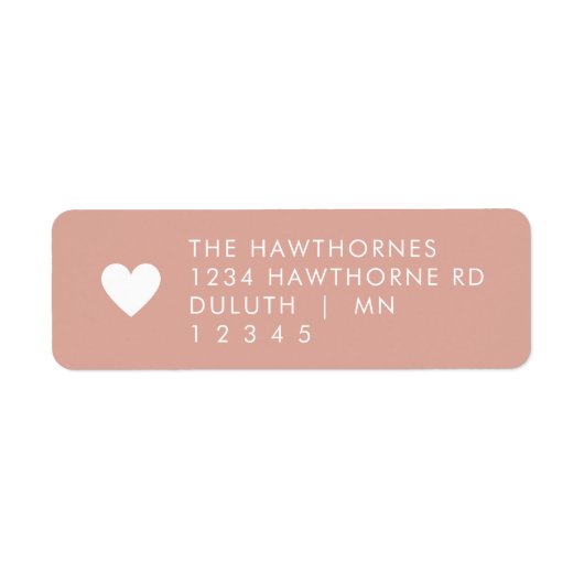 Pink Heart Return Address  ラベル (正面)
