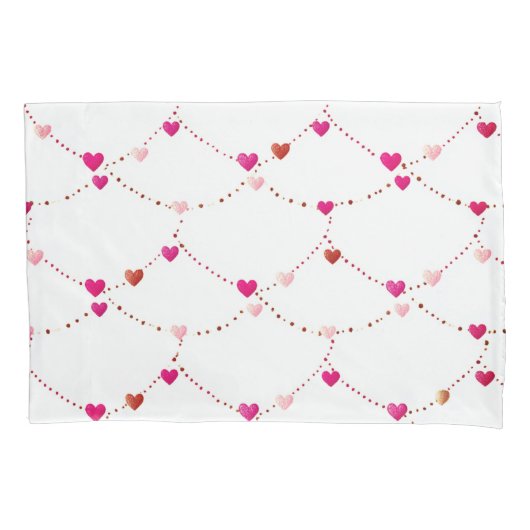 Pink Heart String Pillow Case  枕カバー (正面)