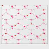 Pink Heart String Wrapping Paper | Valentine |Baby ラッピングペーパー (フラット)