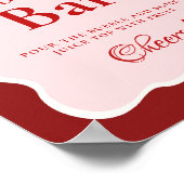 Pink Heart Valentine Bachelorette Mimosa Bar  Sign ポスター (角)