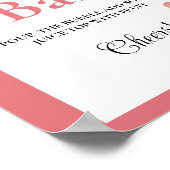 Pink Heart Valentine Bachelorette Mimosa Bar  Sign ポスター (角)