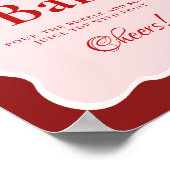 Pink Heart Valentine Bachelorette Mimosa Bar  Sign ポスター (角)