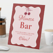 Pink Heart Valentine Bachelorette Mimosa Bar  Sign 台座サイン (インサイチュ)
