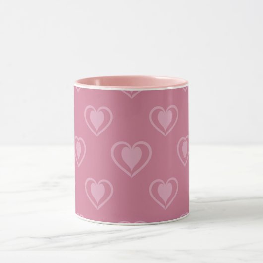 Pink Heart Valentine Coffee Mug マグカップ (中央)