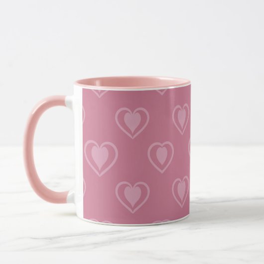 Pink Heart Valentine Coffee Mug マグカップ (左)