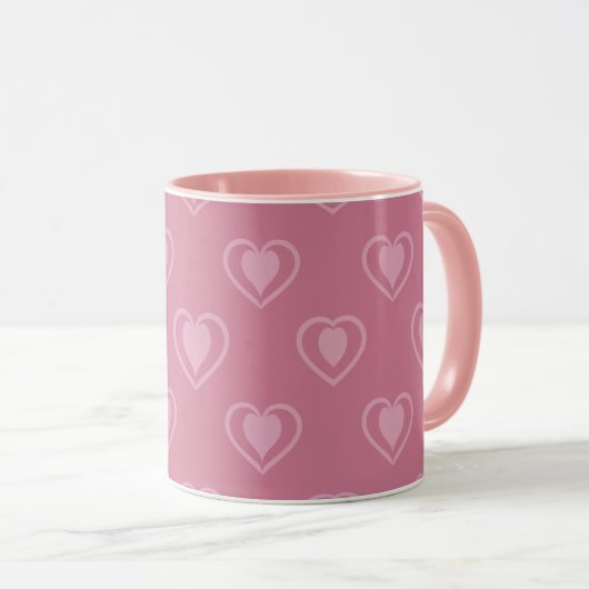 Pink Heart Valentine Coffee Mug マグカップ (正面右)
