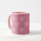 Pink Heart Valentine Coffee Mug マグカップ (正面左)